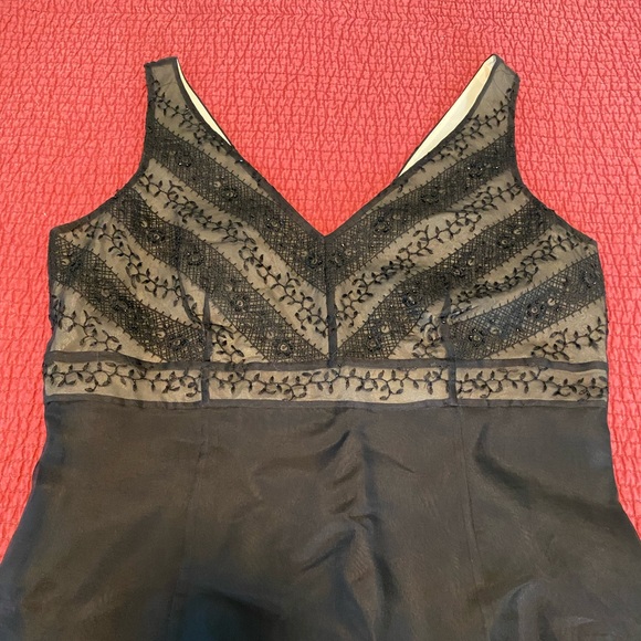🆕 NWT Ann Taylor Silk Beaded Cocktail Black Dress. Size 8 - Picture 3 of 8